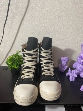 Rick Owens Black and White High-Tops
